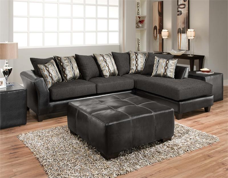 Avanti Two Tone Sectional Charcoal